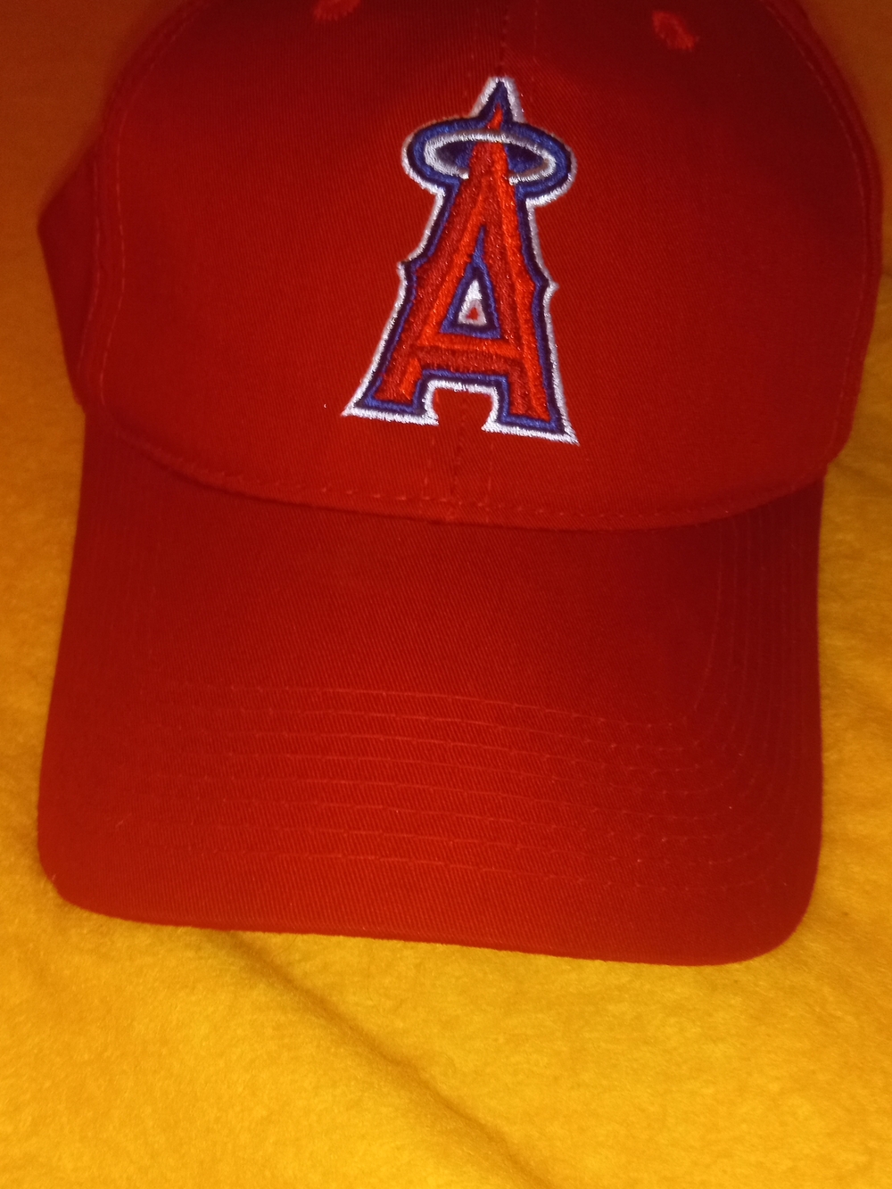 Red Baseball Cap with Embroidered 'A' Logo